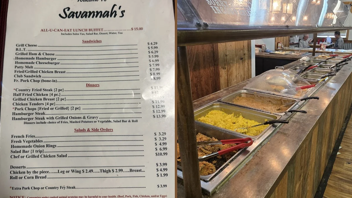 Buffet trays with homestyle Southern dishes
