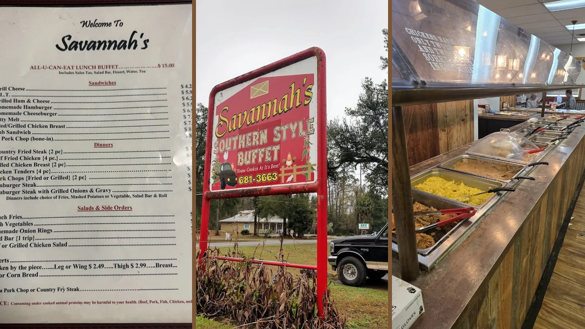 Buffet trays with homestyle Southern dishes