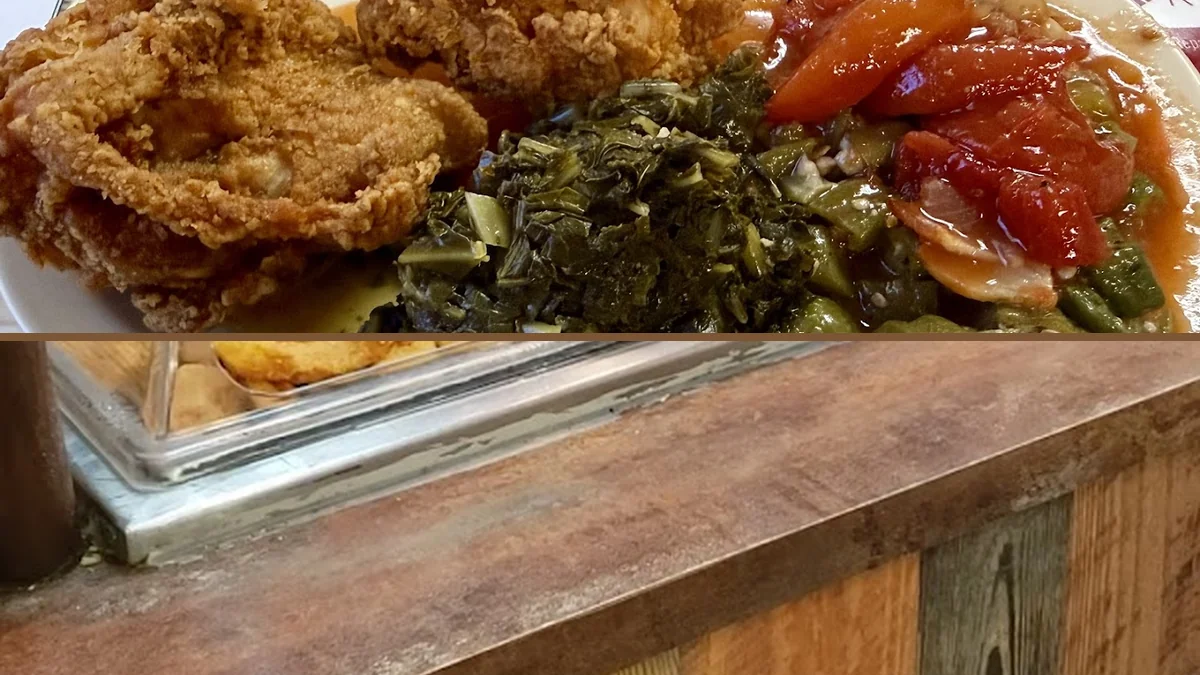 Buffet trays with homestyle Southern dishes